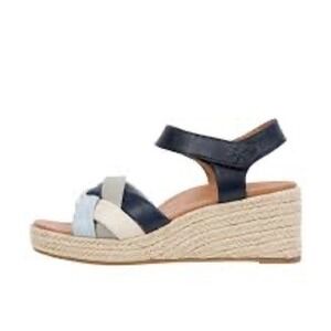 Vionic Saratoga wedge espadrille sandals with arch support womens size 9 leather